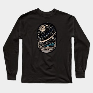 a space fantasy with the object of a small ship sailing Long Sleeve T-Shirt